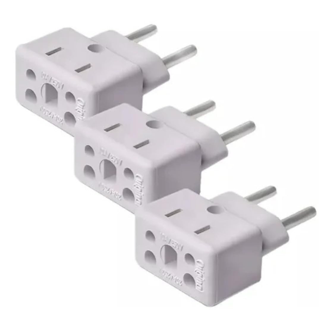 KIT 3 Adaptadores Benjamin Universais 3 Pinos 10A/20A - Segurança e Versatilidade para Seus Aparelhos!