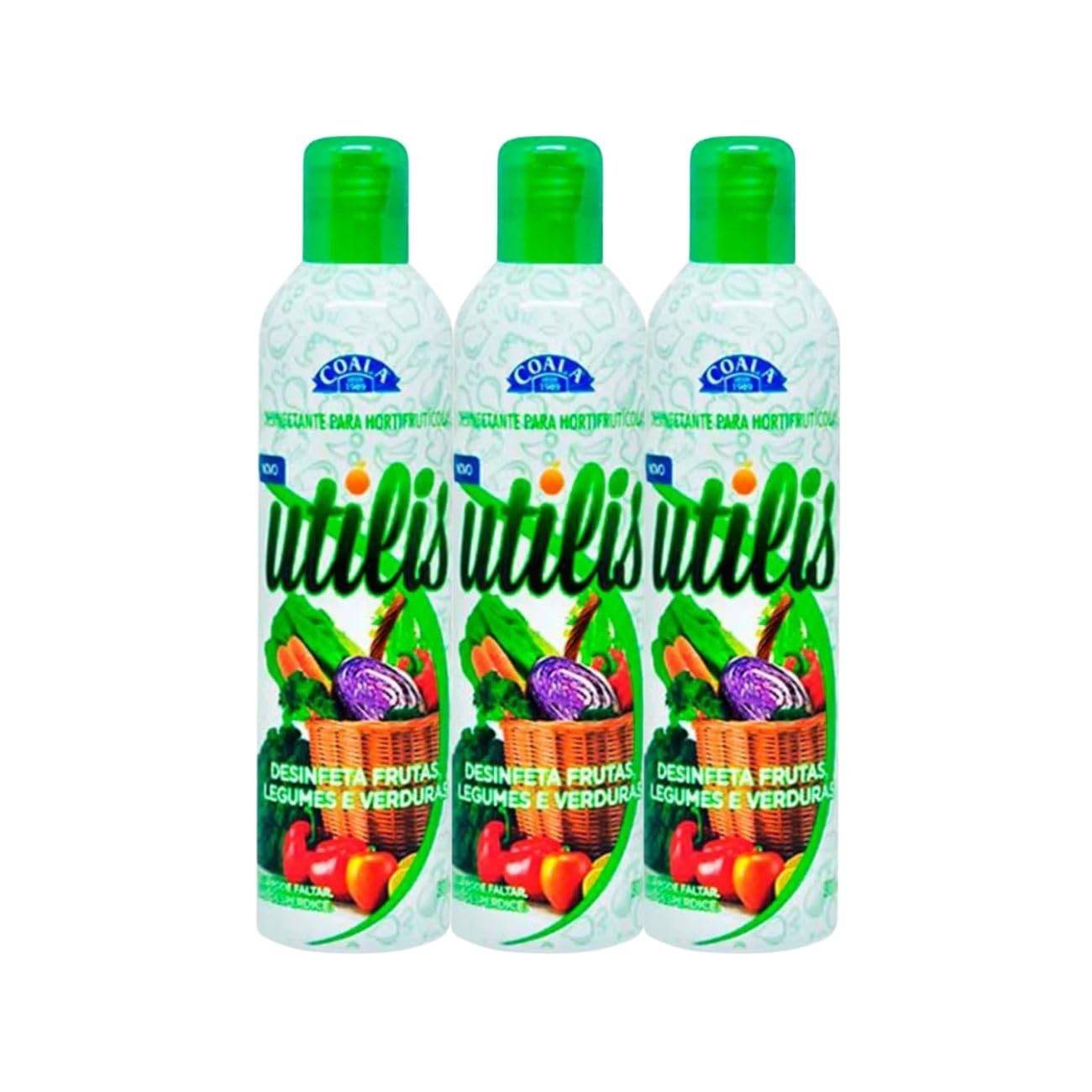 Kit 3 Desinfetante para Frutas, Verduras e Legumes - 300ml | Utilis Coala