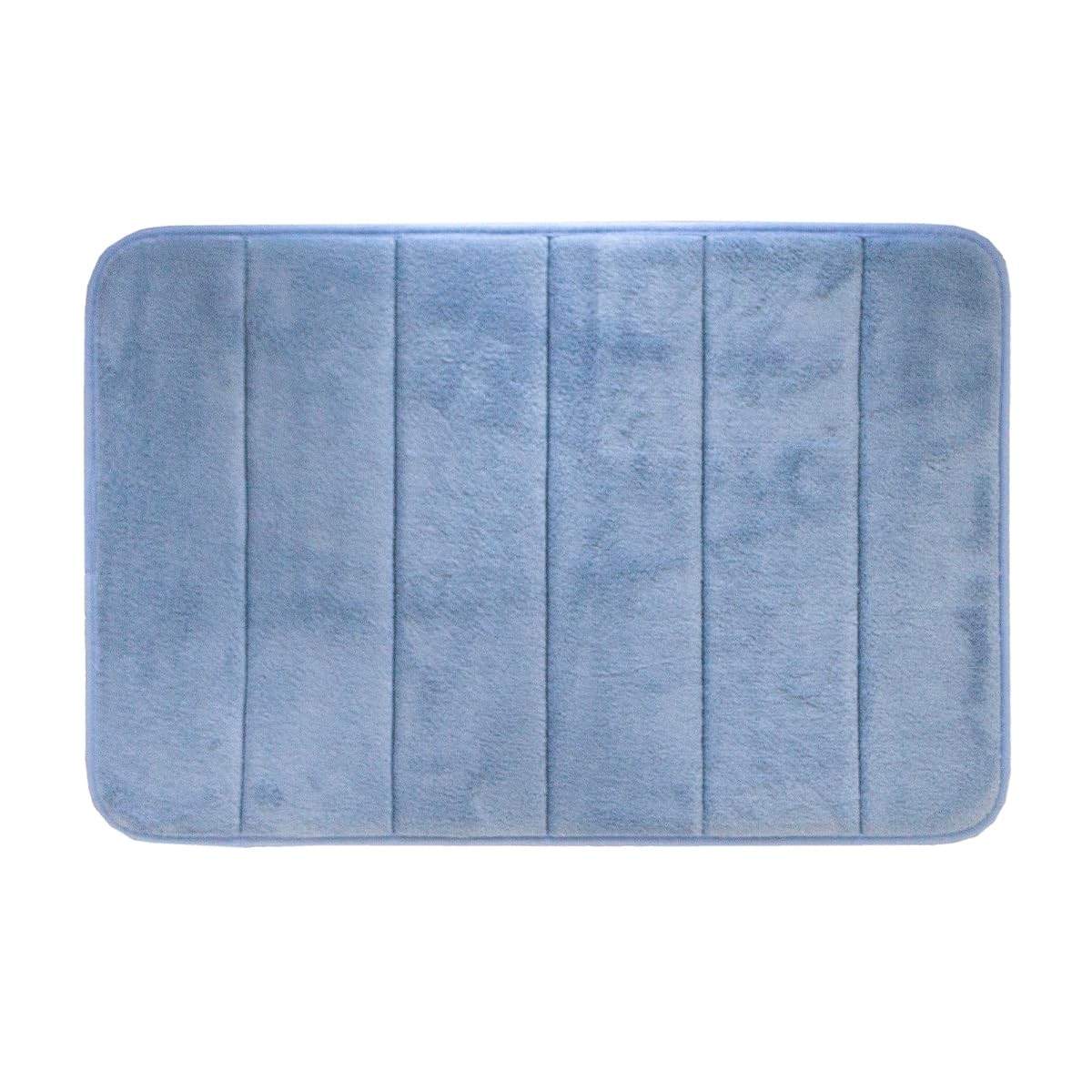 Tapete de Banheiro Super Soft Camesa 60x40cm - Azul | Toque Macio e Antiderrapante