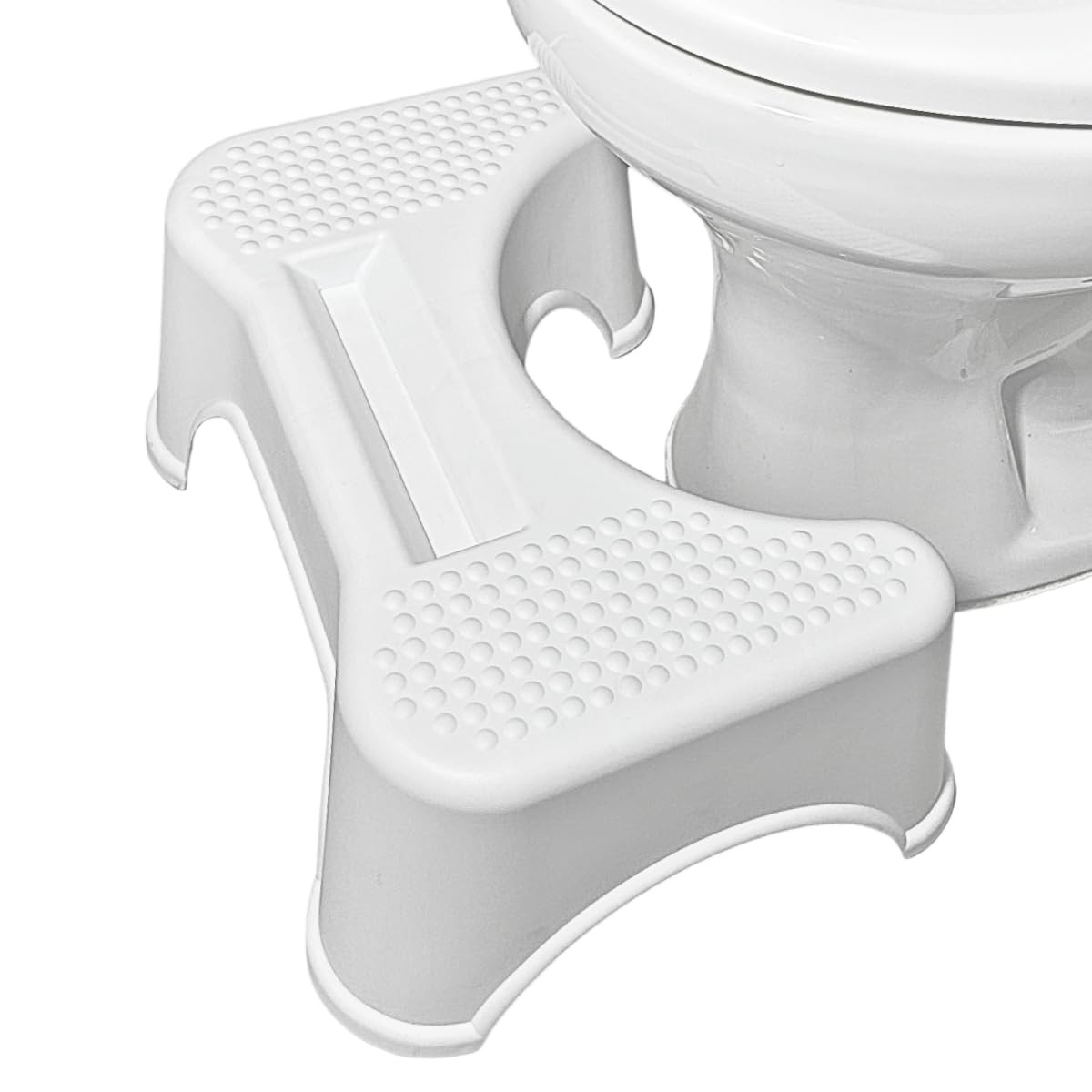 Banquinho de Cócoras Ergonômico com Suporte para Celular e Base Antiderrapante - Branco