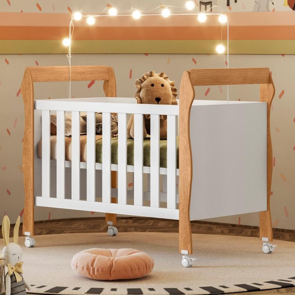 Berço Mini Cama 3 em 1 Soninho Tigus Baby Amadeirado - Conforto e Segurança para Bebês