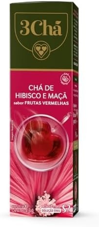 3 Corações Cápsula Chá Hibisco e Maçã TRES - 10 Unidades