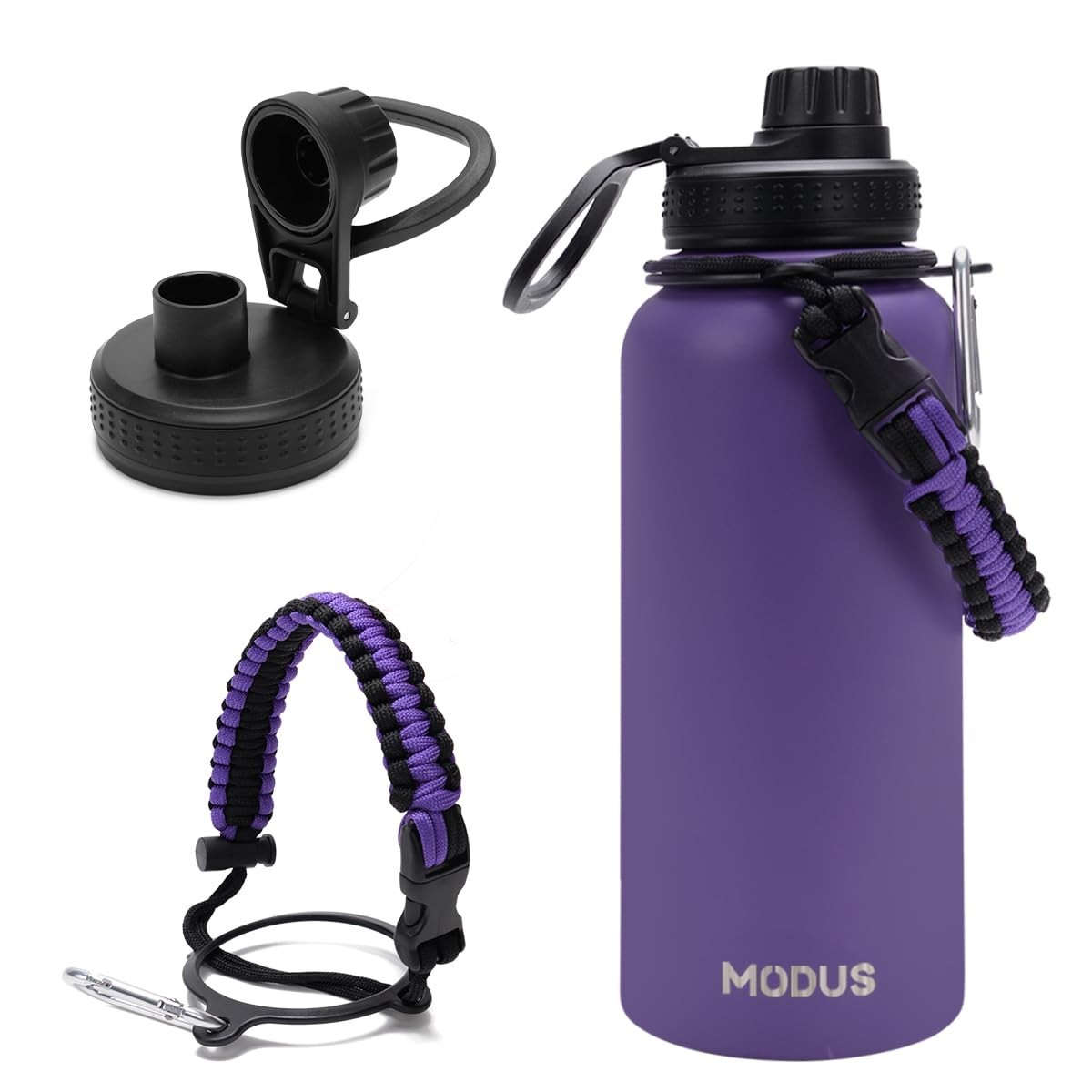 Garrafa Térmica 1000ml Aço Inox Roxa - Isolamento Quente e Frio com Alça