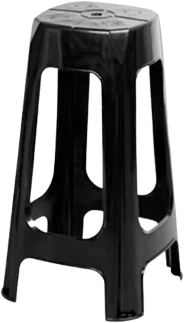 Banqueta Plástica Alta com Encosto Preto - Conforto e Estilo para Cozinha e Área de Lazer