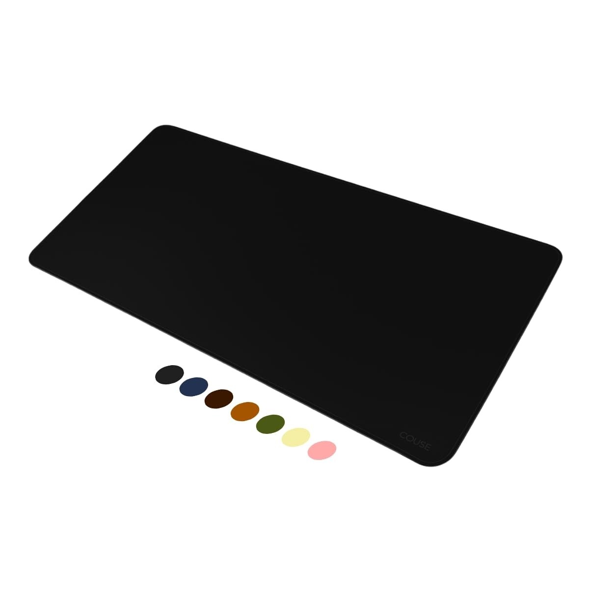 Mouse Pad Desk Pad Couse Couro Ecológico 90x40cm Premium + Porta-Copos - Elegância e Produtividade