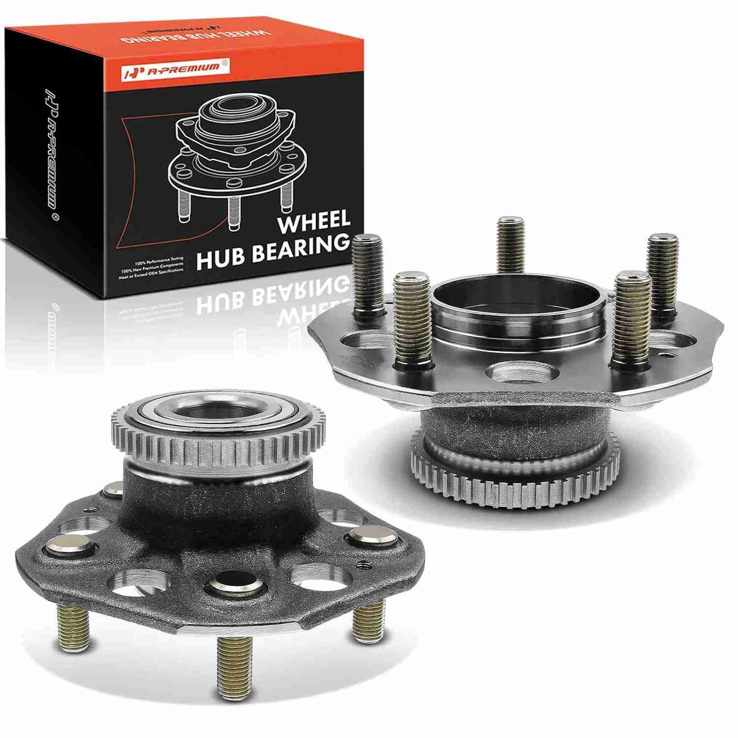 Kit 2 Rolamentos de Roda Traseira c/ Cubo e Anel ABS para Honda Prelude 1997-2001 - A-Premium