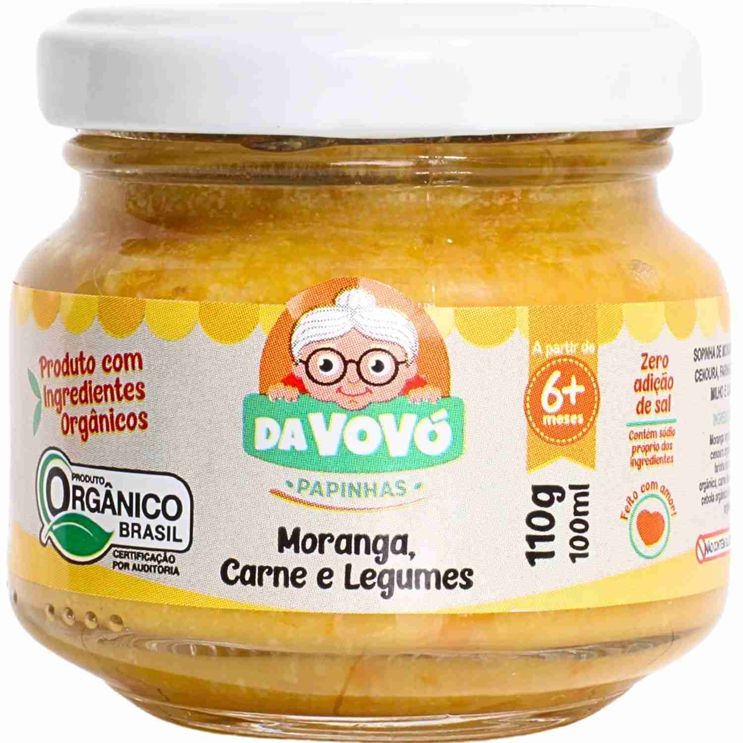 Papinha Infantil Orgânica Da Vovó - Moranga, Carne e Legumes | 100ml