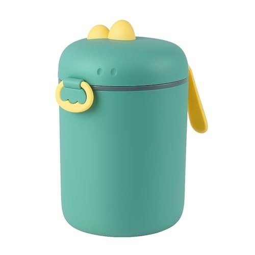 Pote Dosador de Leite em Pó Infantil com Colher Medidora - Seguro, Prático e Atóxico (Tamanho G) Verde