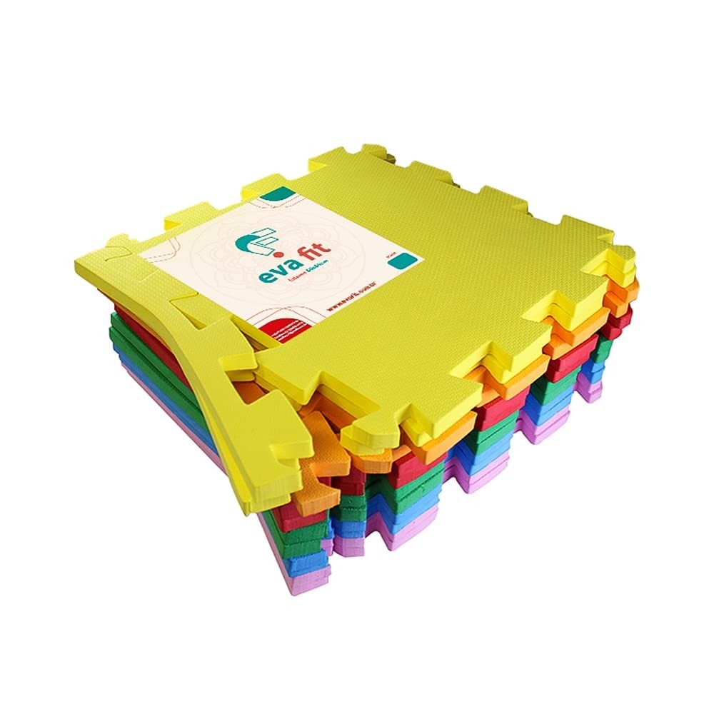 Kit Tatame EVA Colorido 12 Placas 50x50cm - Segurança e Diversão para Crianças