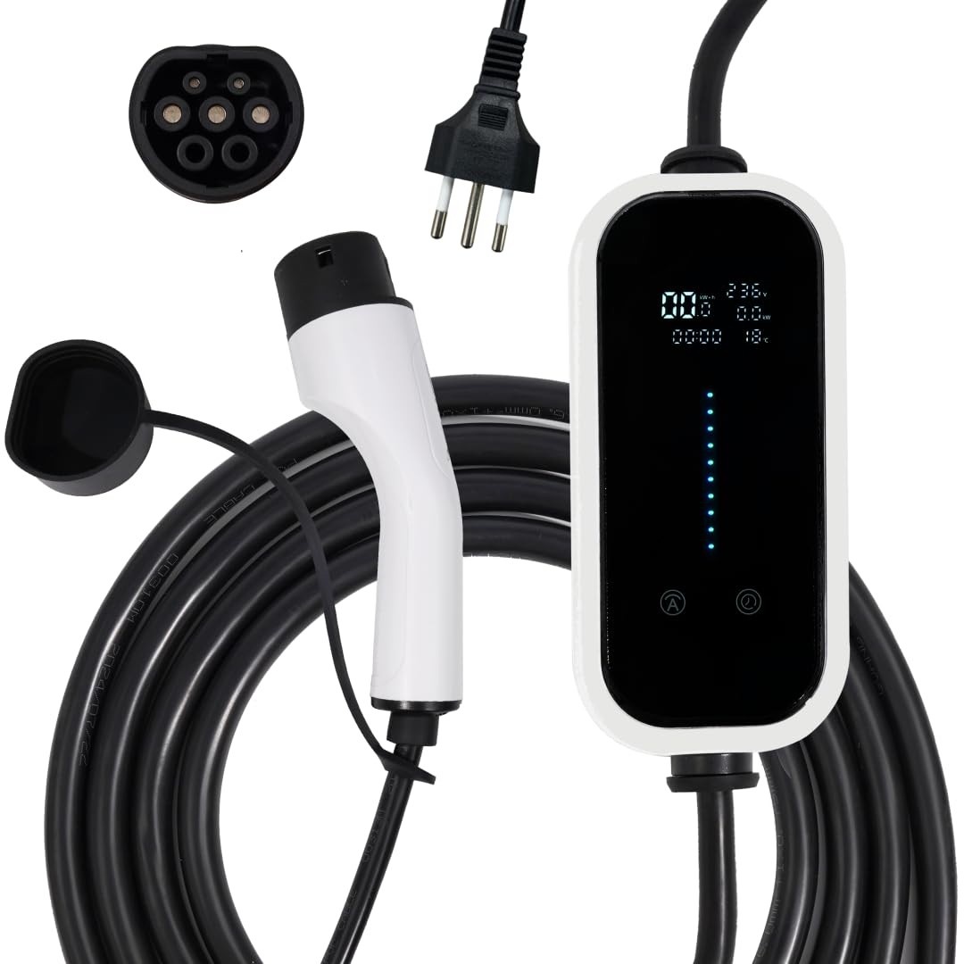 Carregador Portátil JOYFOX 7KW para Carro Elétrico e Híbrido - Type 2, 5M, 110/220V
