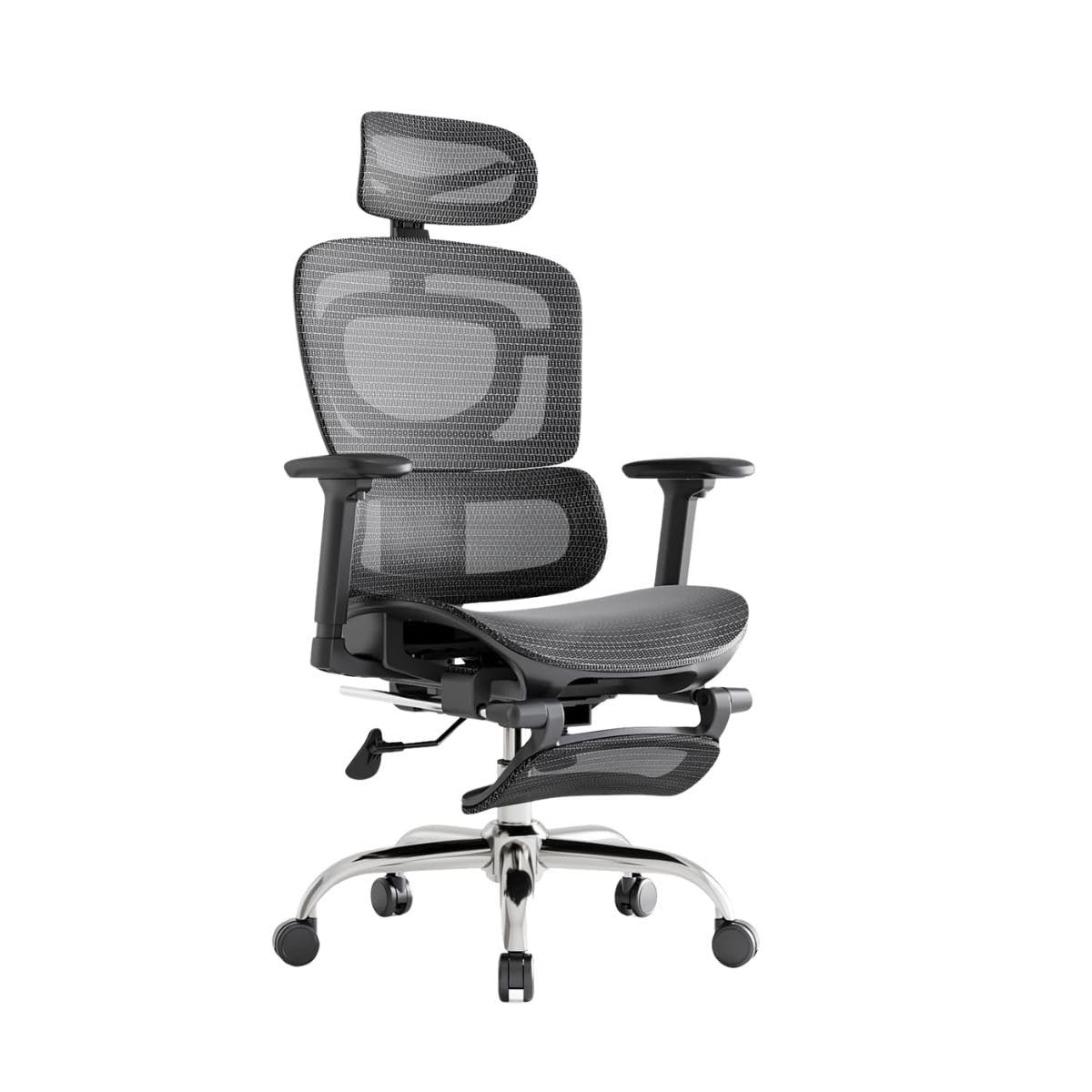 Cadeira de Escritório Ergonômica Monaco BT07 - Malha Respirável, Suporte Lombar e Até 200kg