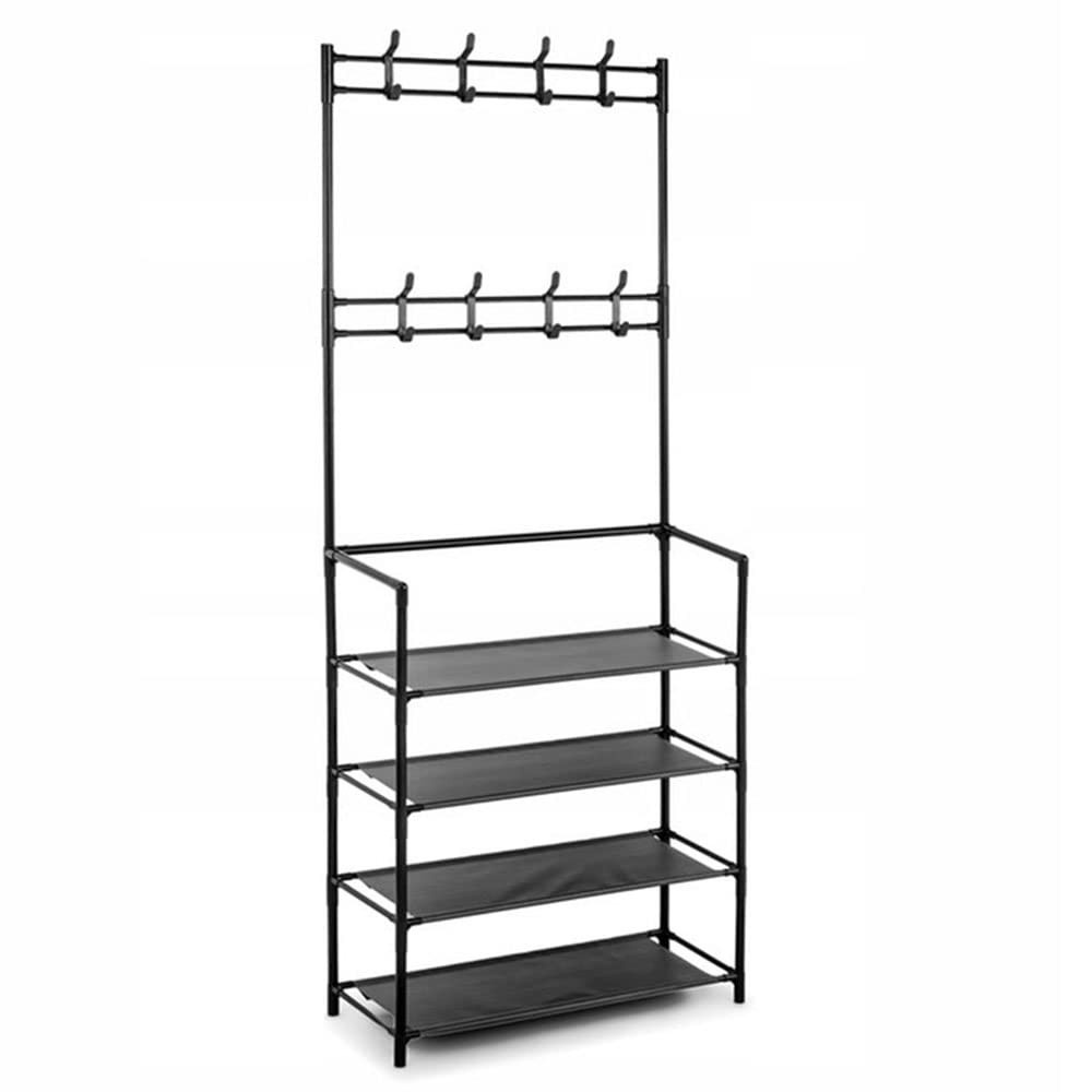 Rack Sapateira Arara 16 Pares com 8 Ganchos e 4 Prateleiras - Organize com Estilo e Praticidade