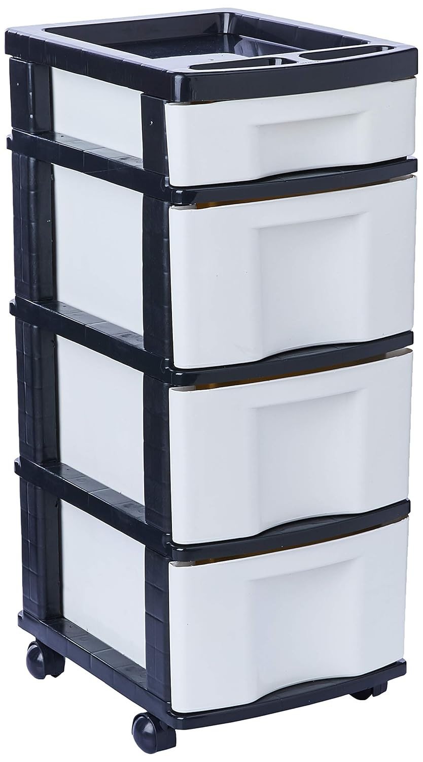 Gaveteiro Plástico 4 Gavetas com Rodízios - Organize com Estilo e Praticidade