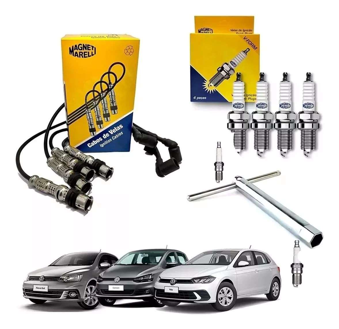Kit Cabo de Vela e Chave para Gol G4/G5/G6, Golf, Polo, Saveiro, Fox e Voyage 1.6 8V