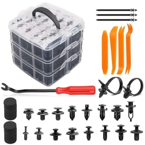 Kit 650 Presilhas e Grampos Universais Automotivos com Maleta e Ferramentas