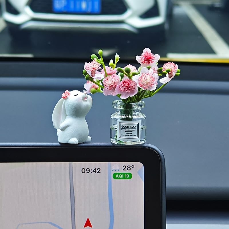 Mini Vaso Decorativo Fofo para Carro: Charme e Estilo no Painel e Janela