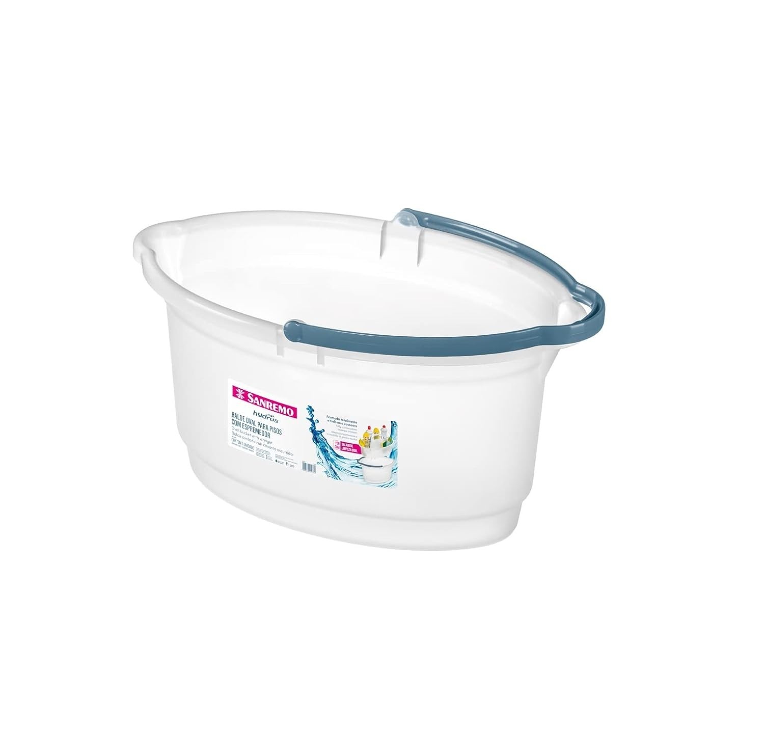 Sanremo Balde Plástico Oval 14L Hydrus - Design Ergonômico com Bico Direcionador e Escala Medidora