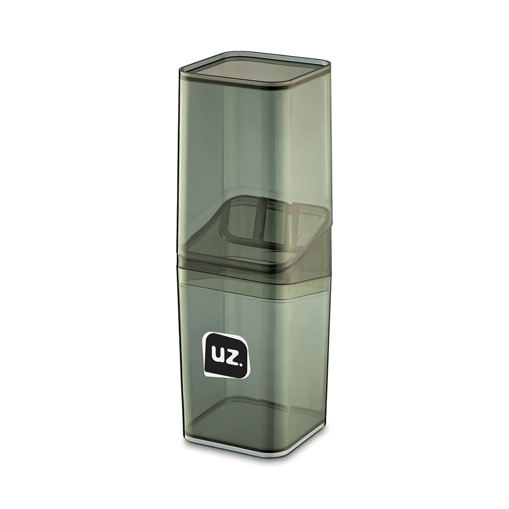 Porta Escova com Tampa Slim Preto - Design Moderno e Higiene Total