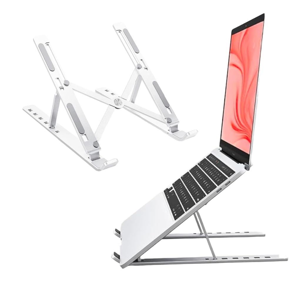 Suporte para Notebook e Tablet Premium Dobrável | 13 Ângulos | Ergonômico e Portátil
