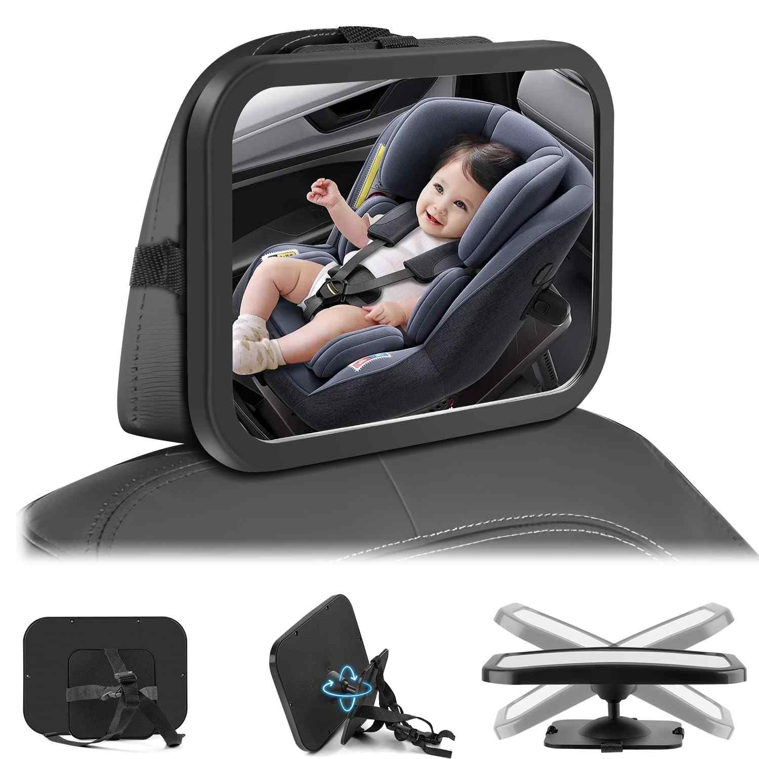 Espelho Retrovisor 360° para Banco Traseiro de Carro - Visão Clara e Segura