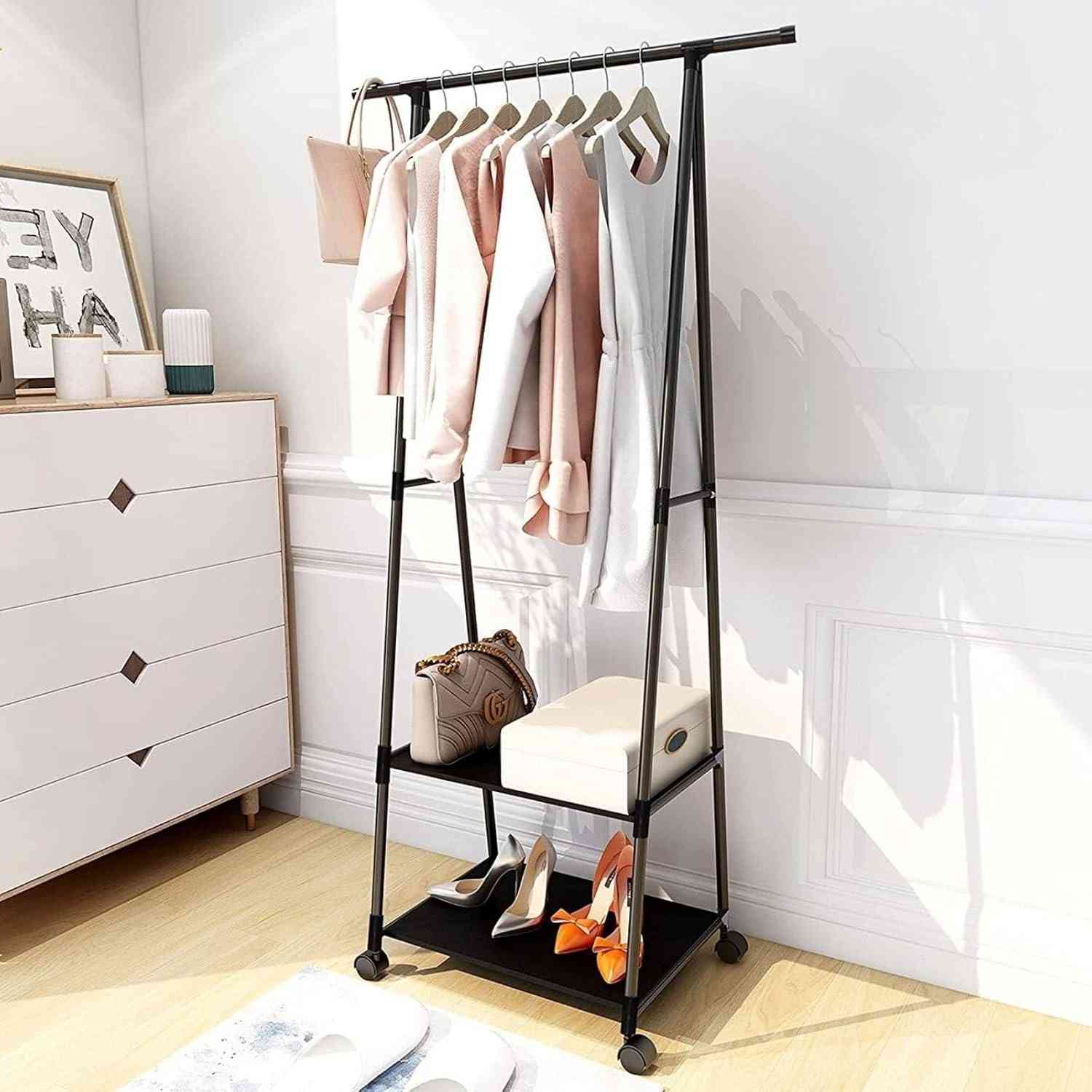 Arara Organizadora com Rodas - Cabideiro e Sapateira Multifuncional para Quarto e Closet