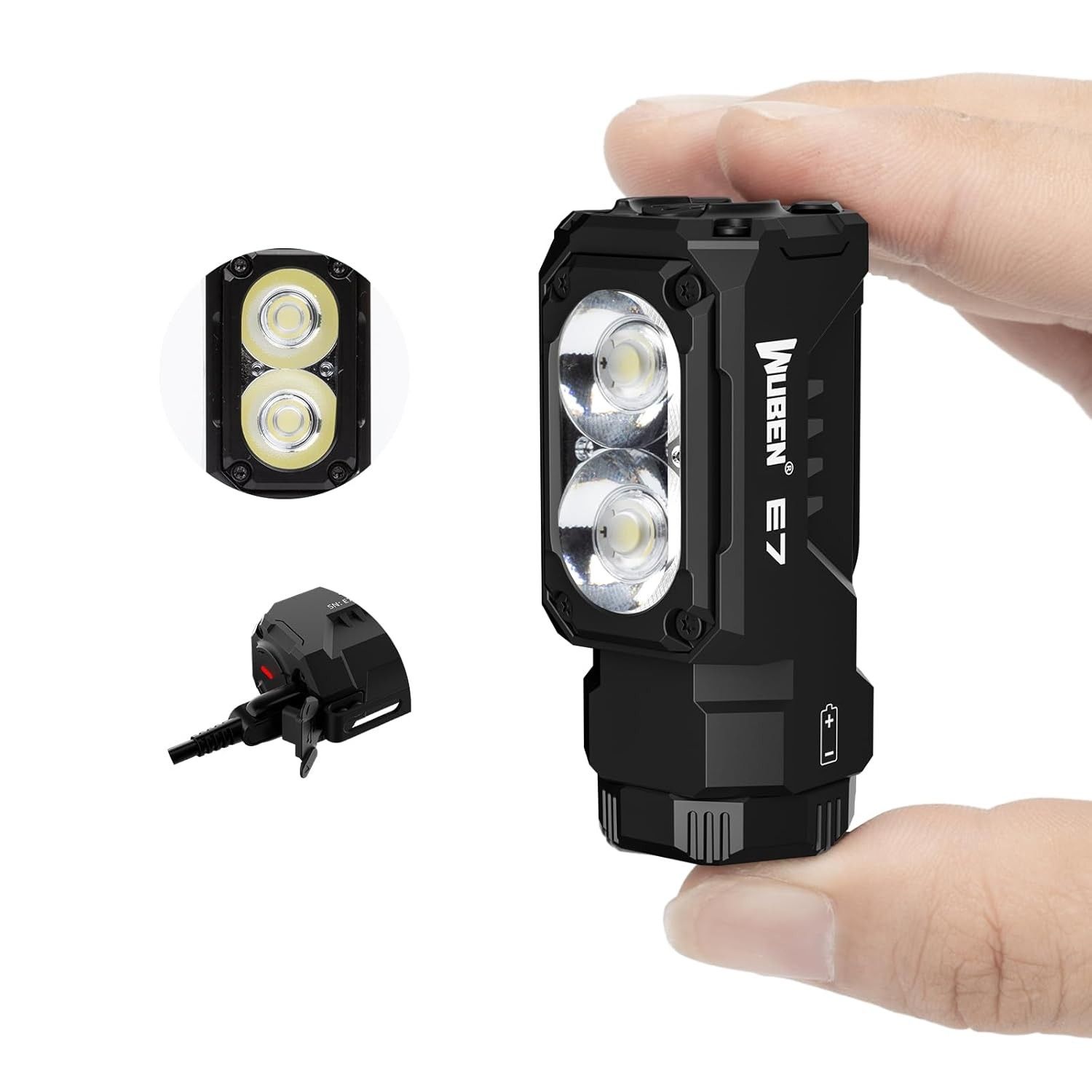 Lanterna WUBEN E7 1800 Lumens: Super Brilhante, Recarregável Tipo C e Ímã Potente