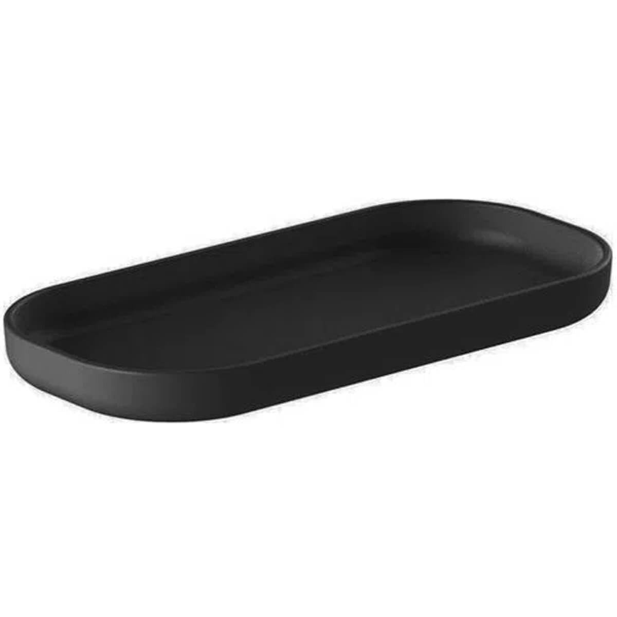 Bandeja Dual Oval Preta - Organize seu Banheiro com Estilo e Praticidade