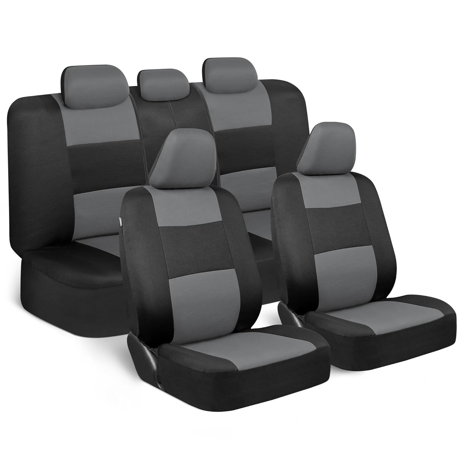 Conjunto Completo Capas de Assento BDK PolyPro Cinza e Preto - Proteção e Estilo para seu Carro