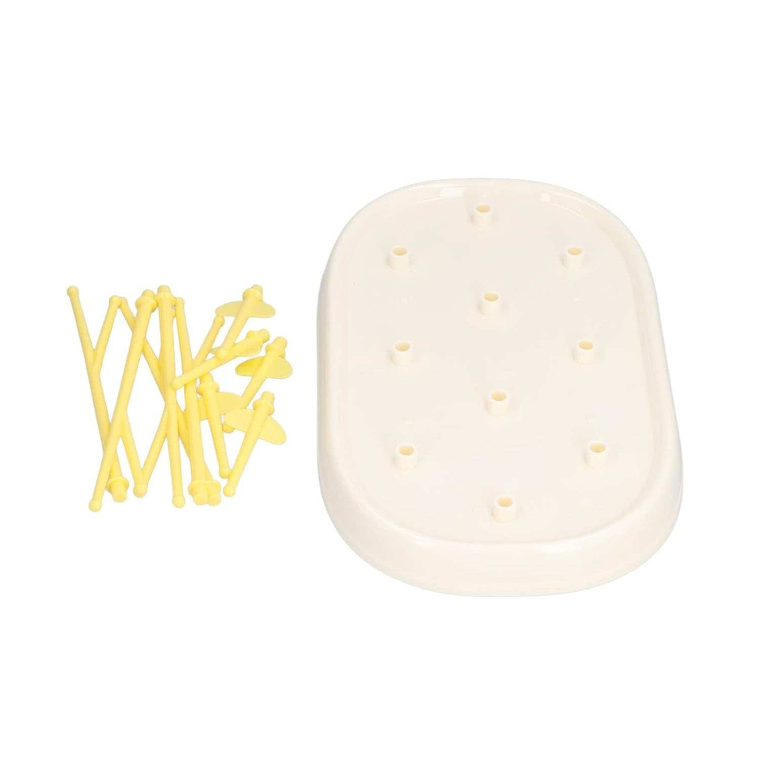 Rack de Secagem Dobrável para Mamadeiras - Portátil e Prático (Amarelo)