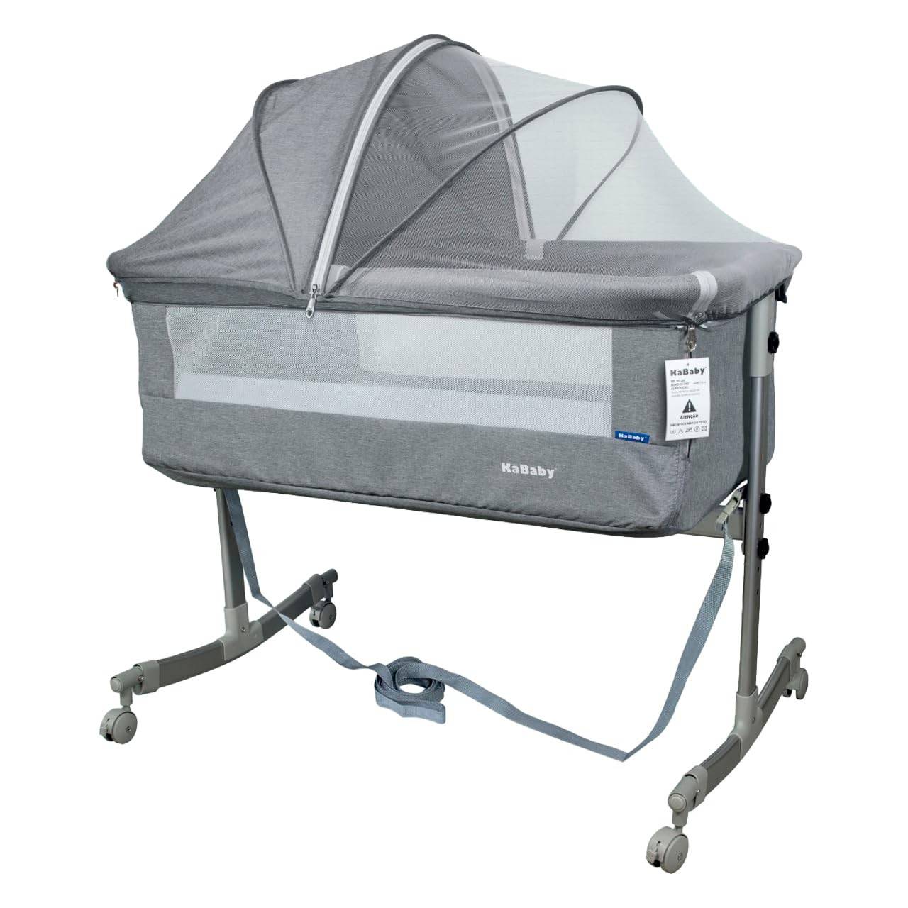 Berço Moisés Co-bed Cinza com Mosquiteiro KaBaby - Segurança e Conforto para Bebês