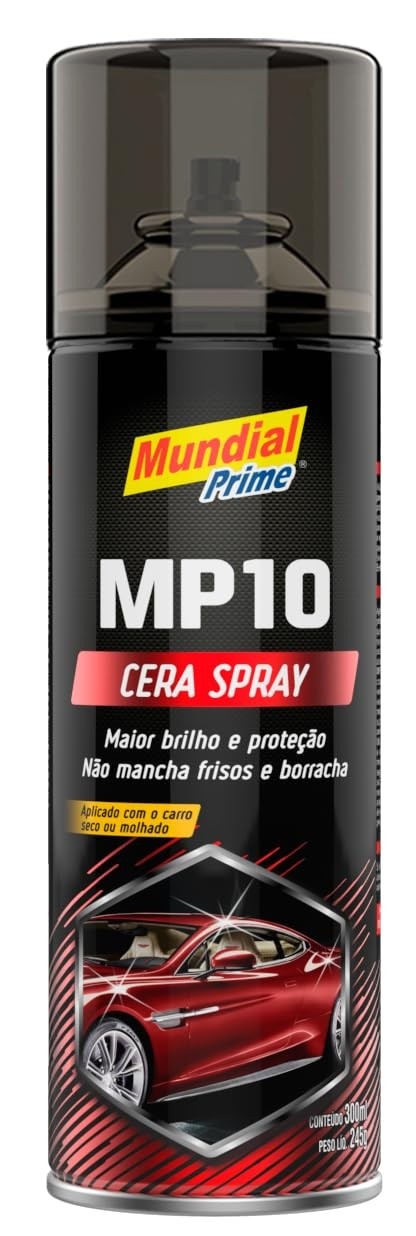 Cera MP10 Spray Mundial Prime: Brilho Intenso e Proteção Rápida para Seu Veículo