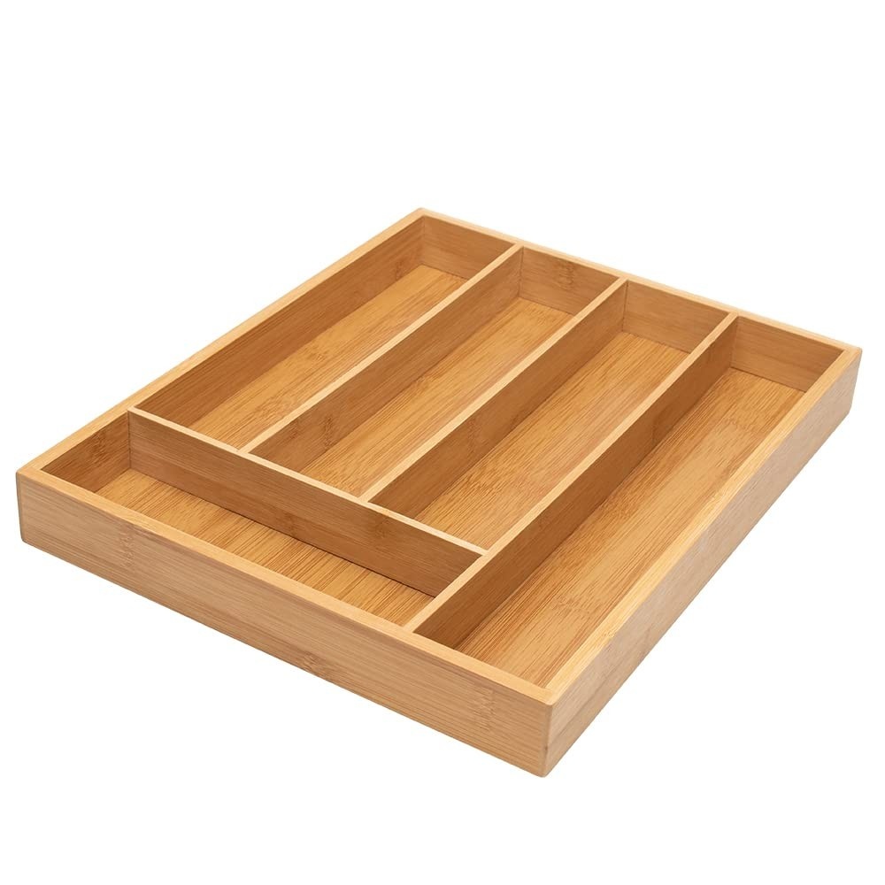 Porta Talheres em Bambu EcoKitchen - 5 Compartimentos, Ecológico e Moderno