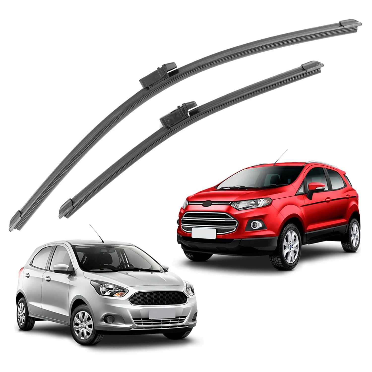Par de Palhetas Limpador Parabrisa Ecosport e Ka 2013-2018 Silicone Slim