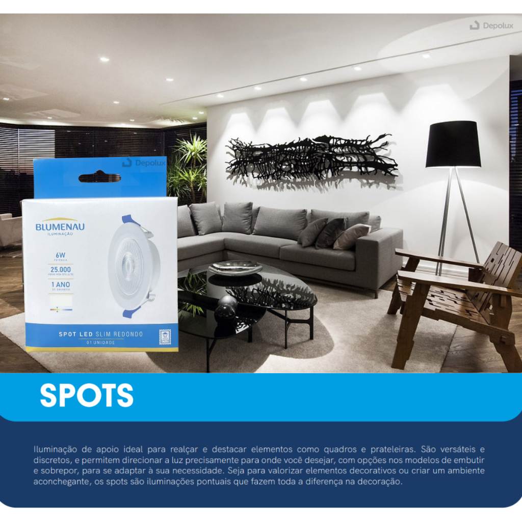 Spot Led 6W Blumenau: Iluminação Moderna e Eficiente