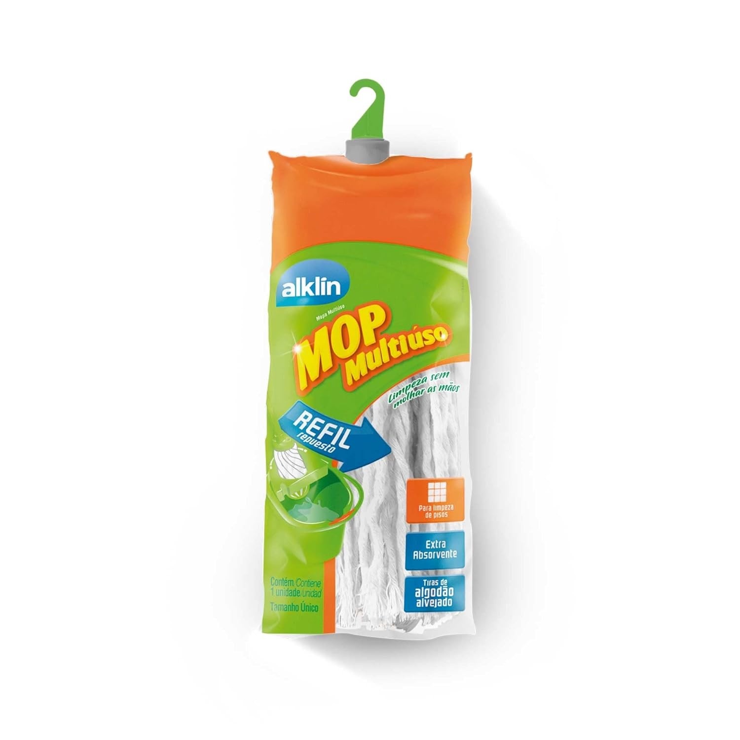 Refil para Mop Tiras de Algodão Alklin - Limpeza Eficiente e Absorvente