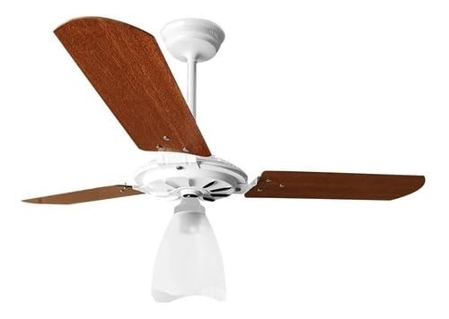 Ventilador de Mesa Yris 127V Branco/Mogno - Design Moderno e Potência Eficiente