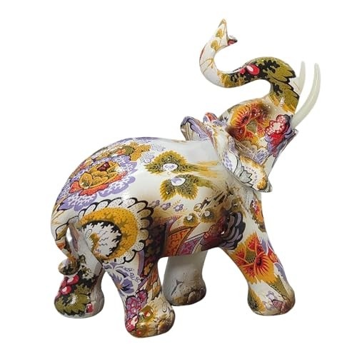Elefante Decorativo em Resina Grande - Estatueta da Sorte e Sabedoria Indiana (Z300)