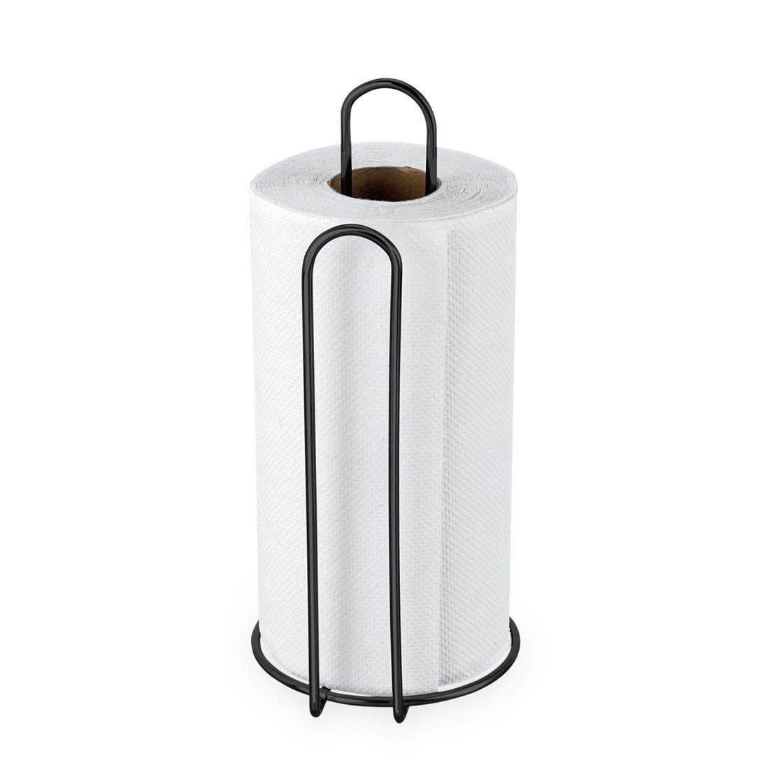 Porta Papel Toalha Preto Vertical - Suporte Elegante para Cozinha e Banheiro