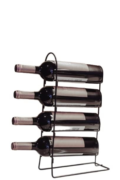 Suporte de Vinho Vertical para Mesa - 4 Garrafas - Design Elegante e Resistente