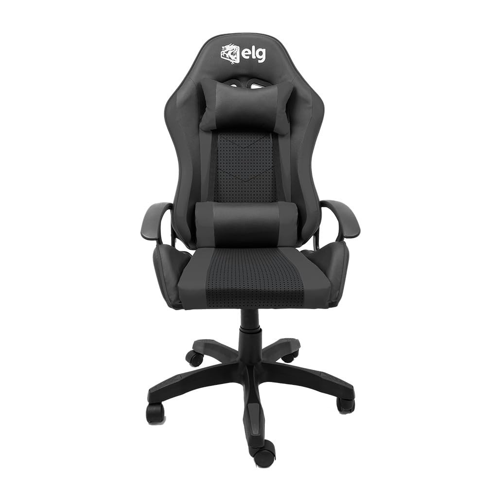 Cadeira Gamer Syrax Ergonômica com Ajuste de Altura e Estrutura Reforçada até 120kg - CH36BK ELG