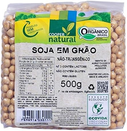 Soja em Grãos Orgânica Coopernatural 500g