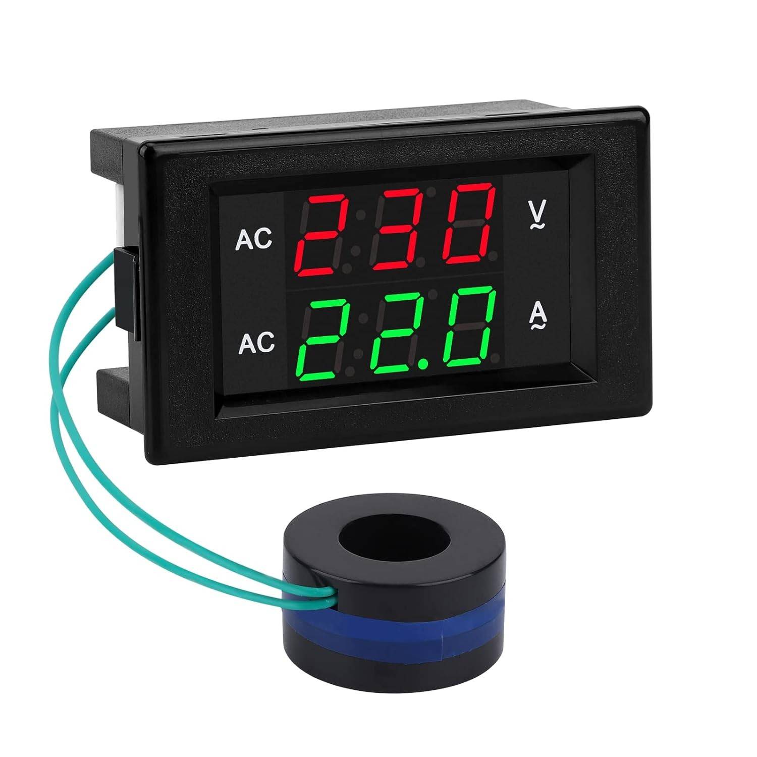 Voltímetro e Amperímetro Digital DROK 500V 100A: Monitoramento Preciso 2 em 1 com CT