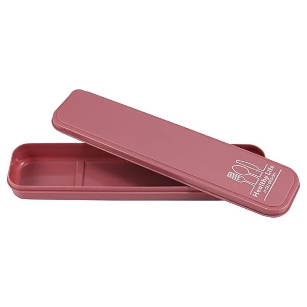 Porta Talheres Portátil Rosa para Marmita - Estojo Compacto em Polipropileno