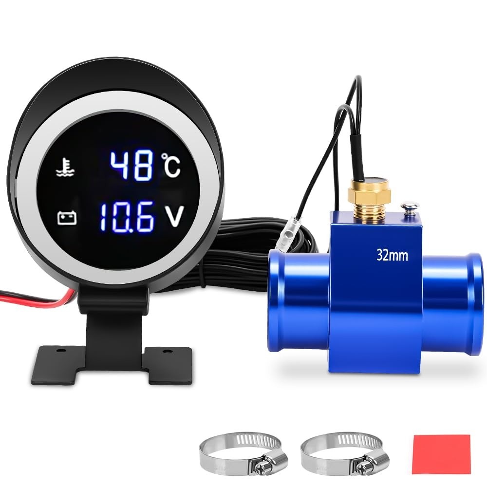 Voltimetro Digital 2 em 1: Monitore Temperatura e Tensão do seu Carro!