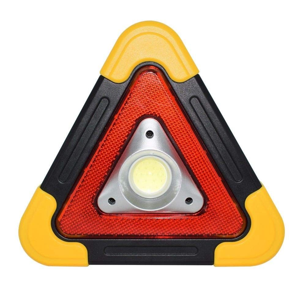 Triângulo de Sinalização Solar LED: Segurança e Emergência Veicular Recarregável