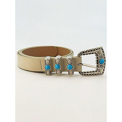 Cinto Turquesa Boêmio Feminino – Estilo Western Vintage Que Encanta