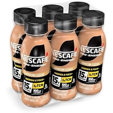 Nescafé Pro-Energy Capuccino: 15g Proteína, Energia Pura (6x)