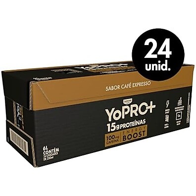YoPRO Energy Boost: Café Expresso c/ 15g Proteína (24x250ml)