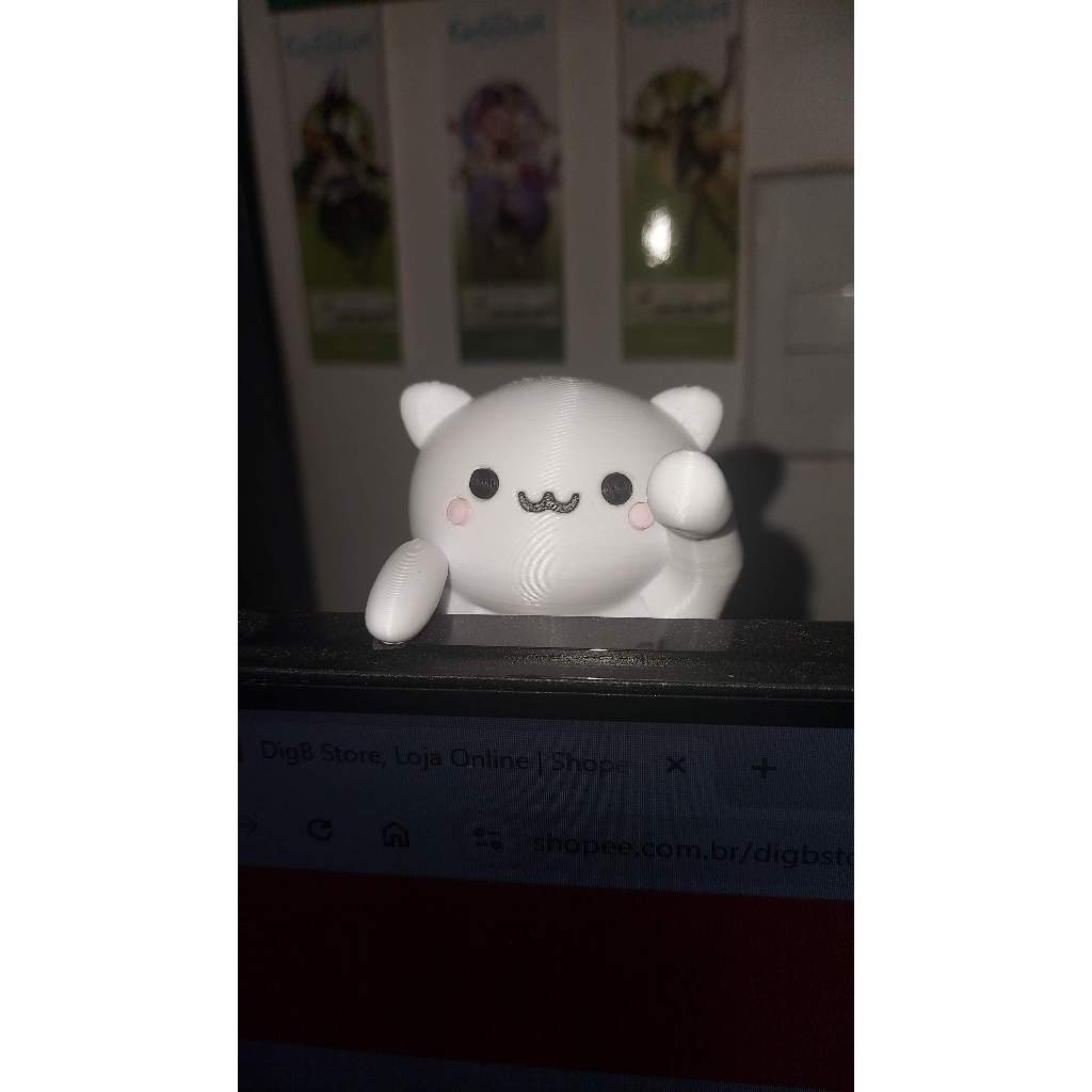 Enfeite de Monitor Gatinho Gamer – Decoração Colorida e Fofa