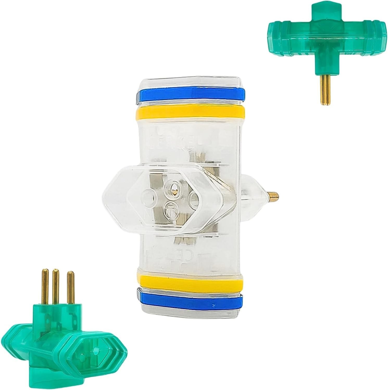 Adaptador Tomada Universal Tipo N Benjamim T 3 Entradas Transparente 10A 250V Bivolt - Complete Store®
